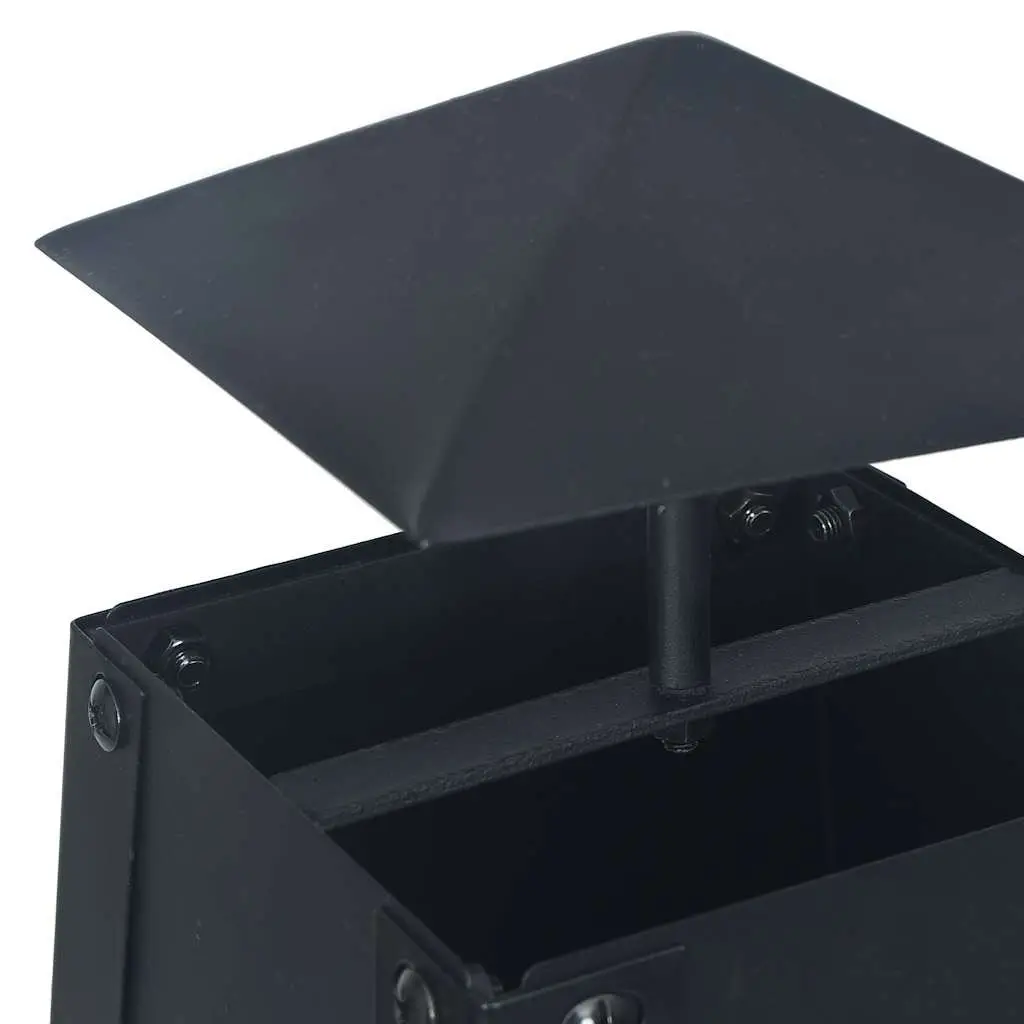 Fire Pit Pyramid Black Steel Bowl Outdoor Heater 35 x 35 x 99 cm