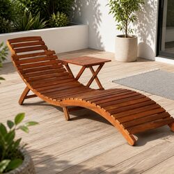 Make Relaxation Easy with Our Acacia Wood Sun Lounger