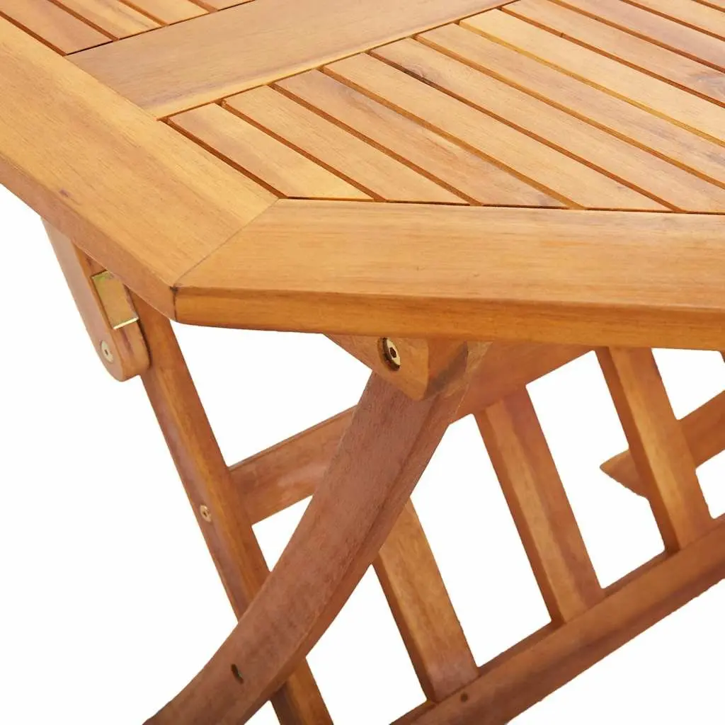 Folding Garden Table Outdoor Dining Furniture Solid Acacia Wood Brown 135 x 85 x 75 cm