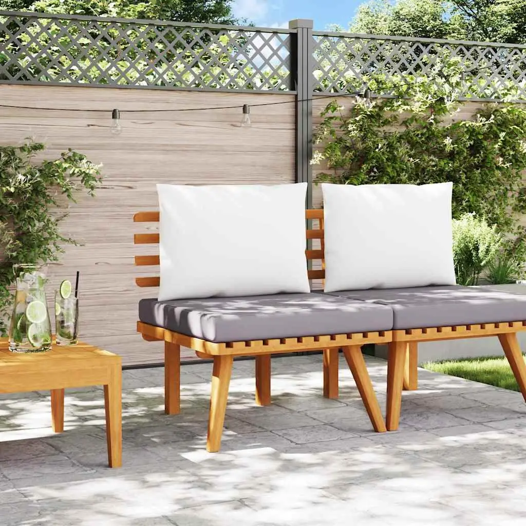 Outdoor Garden Chair Solid Acacia Wood with Cushions Brown