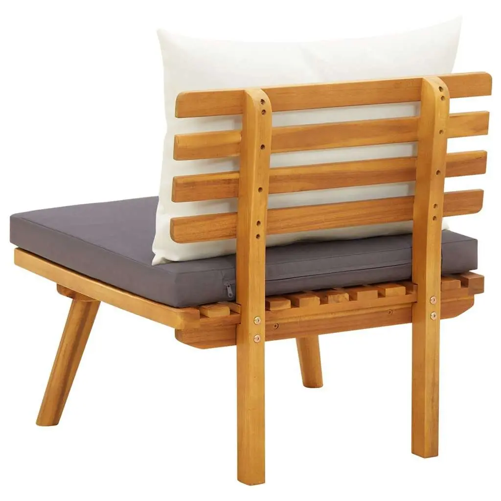 Outdoor Garden Chair Solid Acacia Wood with Cushions Brown