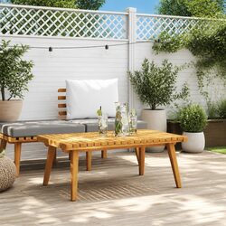 Outdoor Coffee Table 90x55x35cm Slatted Tabletop Garden Patio Furniture Brown