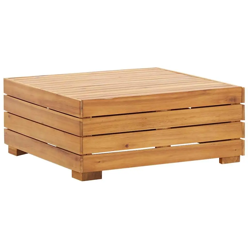 Outdoor Sectional Footrest with Cushion Solid Wood Garden Seating Modular