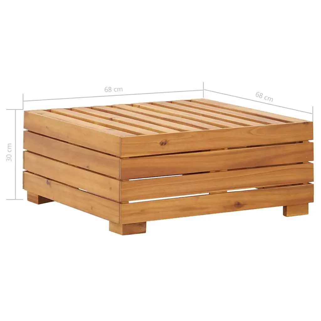 Outdoor Sectional Footrest with Cushion Solid Wood Garden Seating Modular