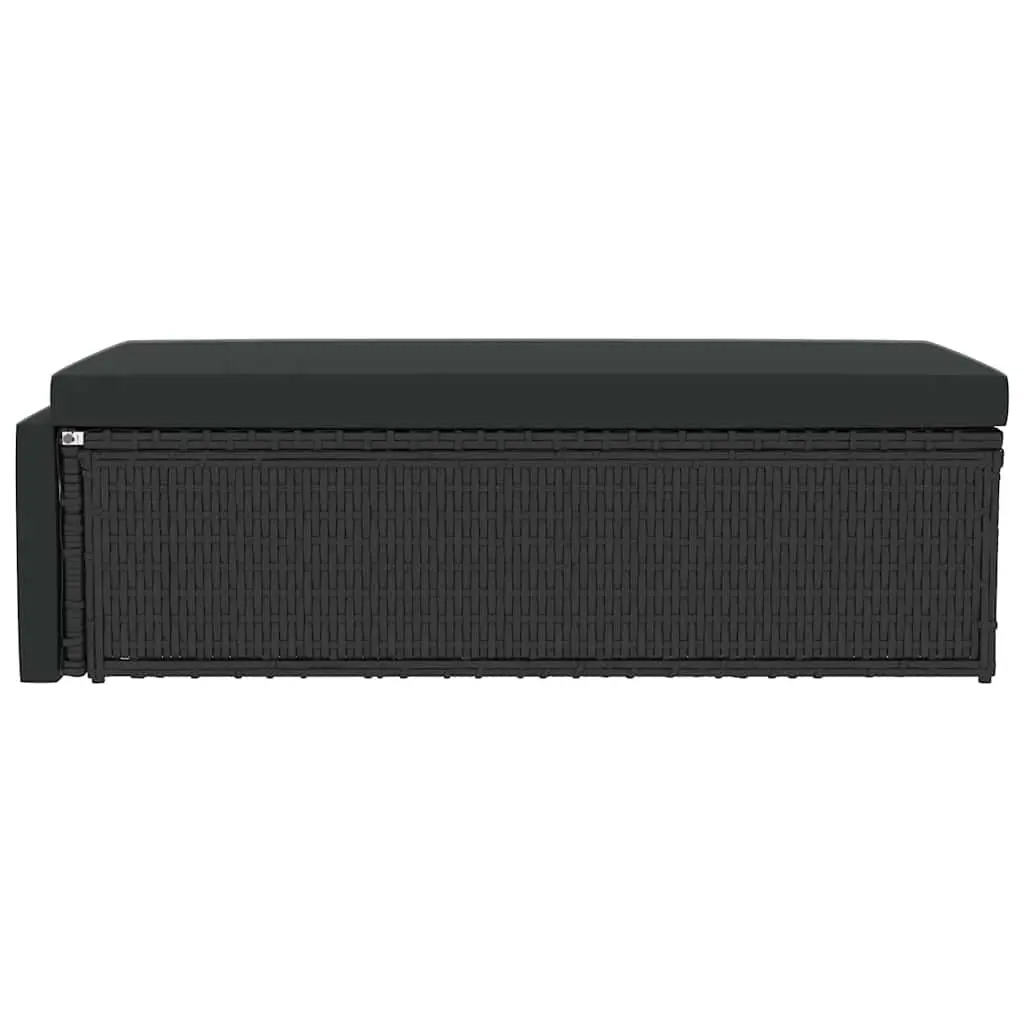 2 Piece Garden Lounge Set Weather-Resistant PE Rattan Sofa Stool with Cushions