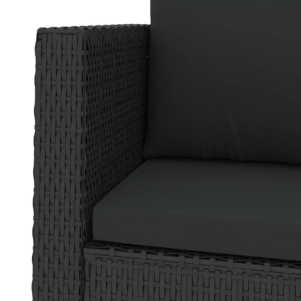 2 Piece Garden Lounge Set Weather-Resistant PE Rattan Sofa Stool with Cushions