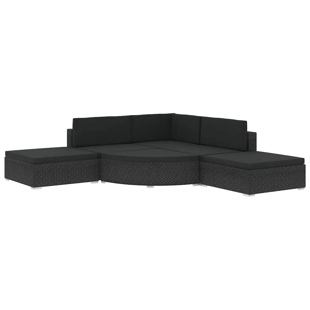 Garden Lounge Set Weather-resistant PE Rattan 6 Piece Outdoor Sofa Patio Furniture with Cushions