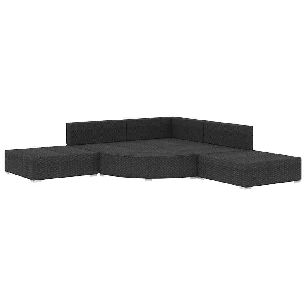 Garden Lounge Set Weather-resistant PE Rattan 6 Piece Outdoor Sofa Patio Furniture with Cushions