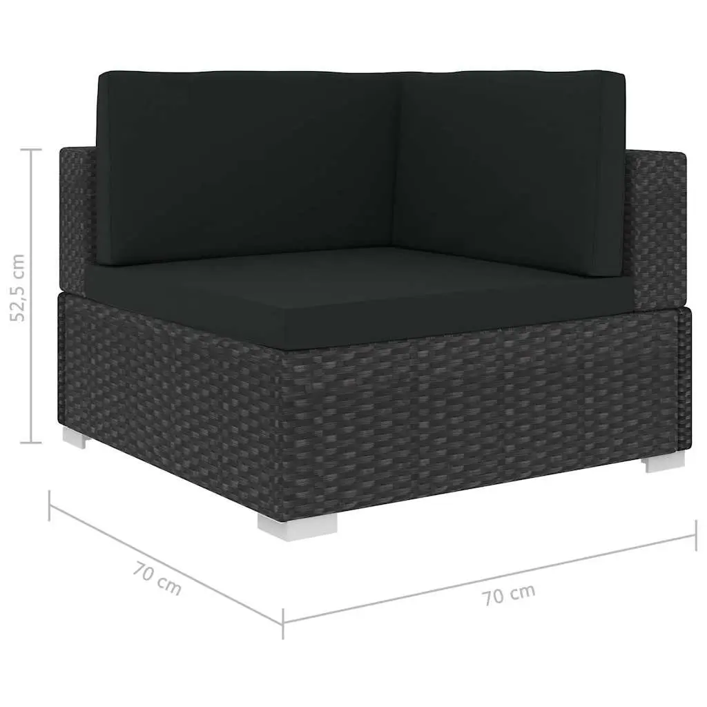 Garden Lounge Set Weather-resistant PE Rattan 6 Piece Outdoor Sofa Patio Furniture with Cushions