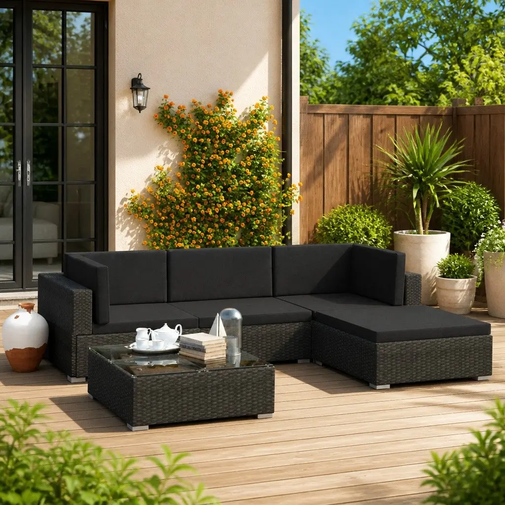 5 Piece Garden Lounge Set with Cushions