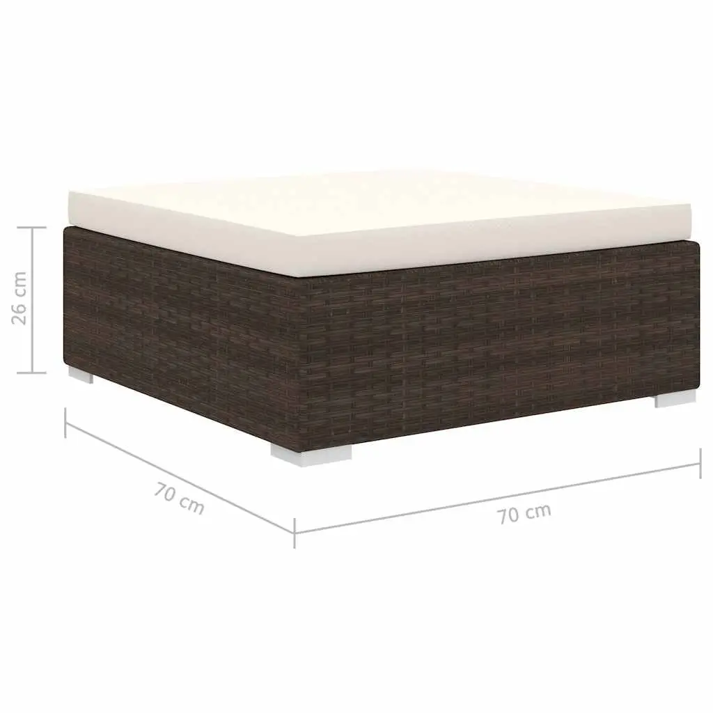4 Piece Outdoor Garden Lounge Set with Cushions PE Rattan Brown Patio Furniture
