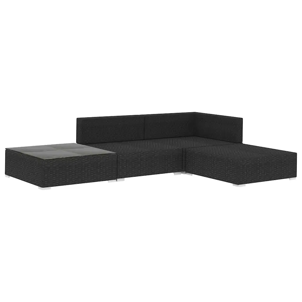4 Piece Outdoor Lounge Set Weather Resistant Rattan Patio with Cushions