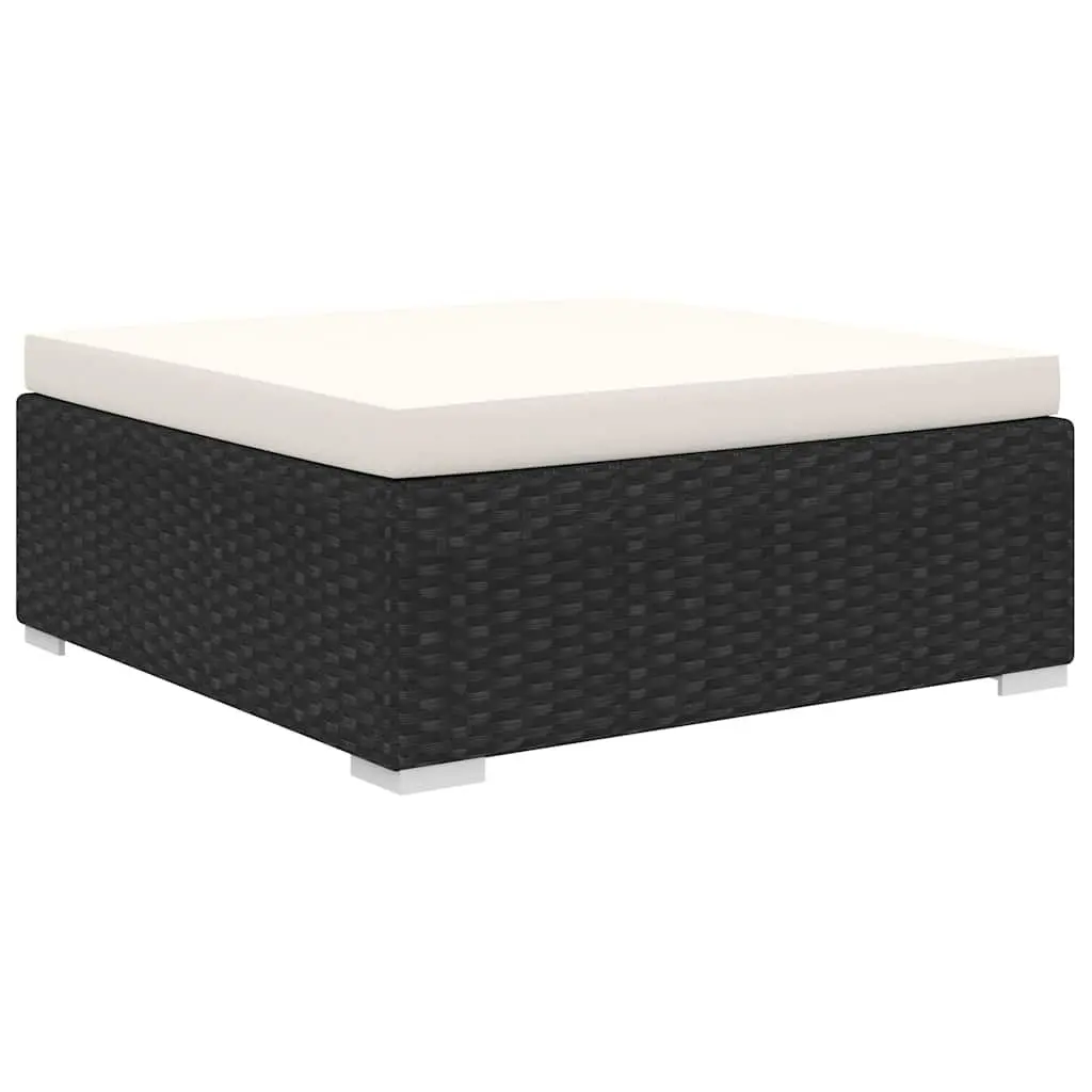 5 Piece Garden Lounge Set Outdoor Patio Sofa with Cushions Weather-Resistant Poly Rattan Black