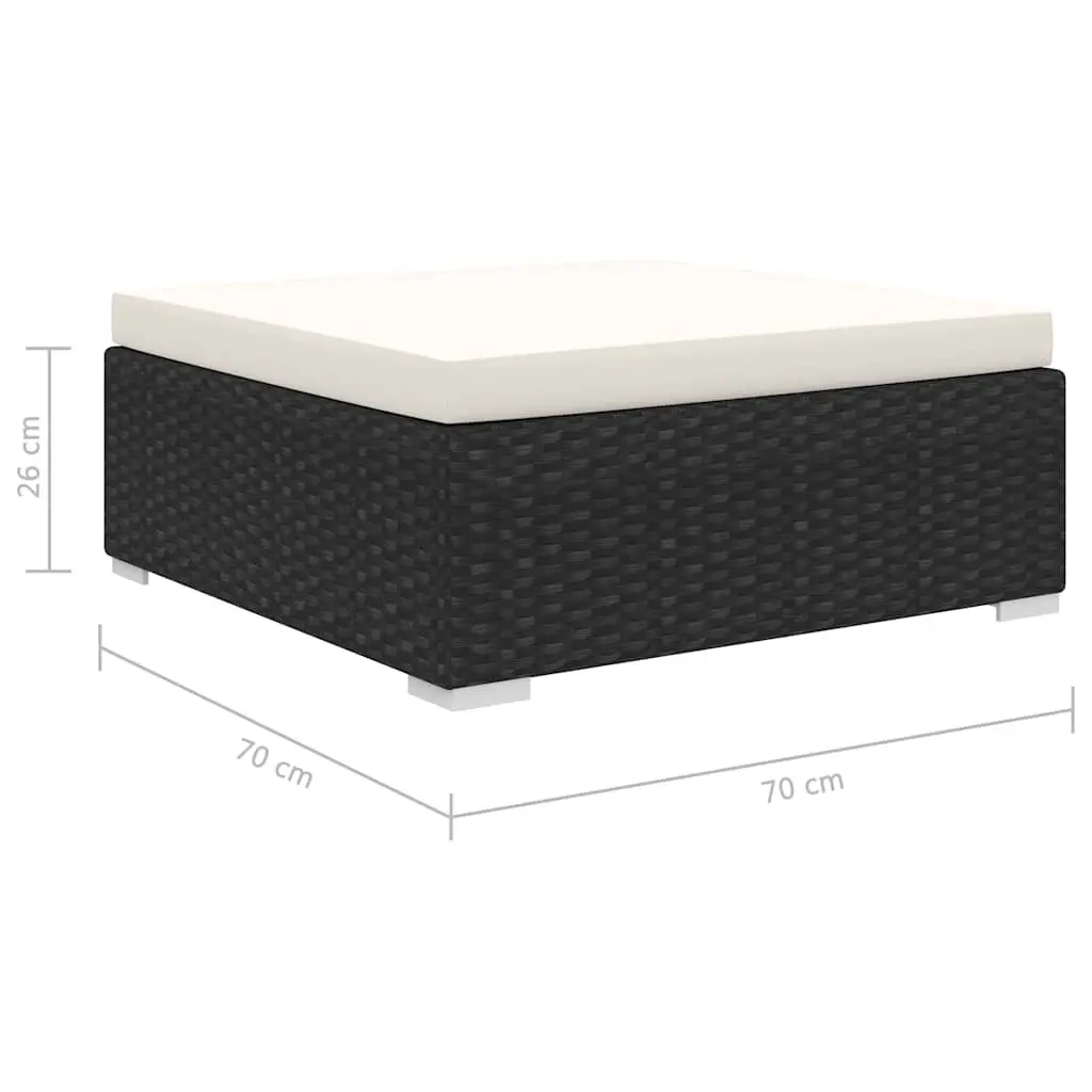 5 Piece Garden Lounge Set Outdoor Patio Sofa with Cushions Weather-Resistant Poly Rattan Black