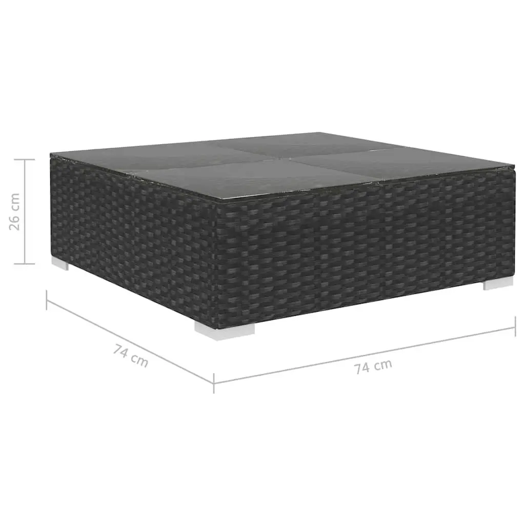 5 Piece Outdoor Garden Lounge Set Weather-resistant PE Rattan Black