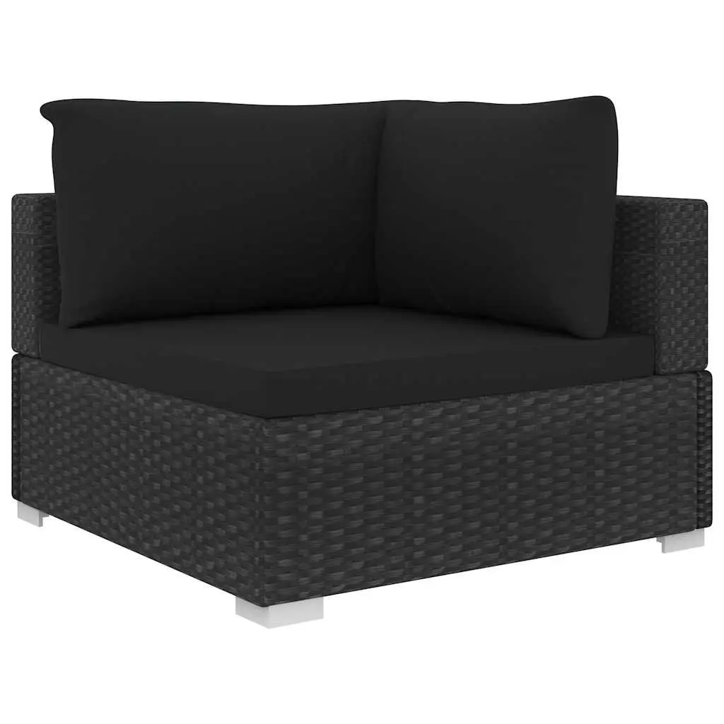 5 Piece Outdoor Garden Lounge Set Weather-resistant PE Rattan Black