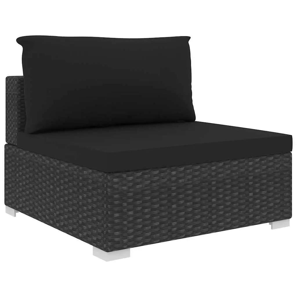 5 Piece Outdoor Garden Lounge Set Weather-resistant PE Rattan Black