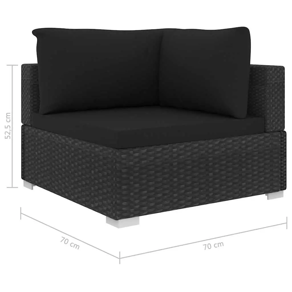 5 Piece Outdoor Garden Lounge Set Weather-resistant PE Rattan Black