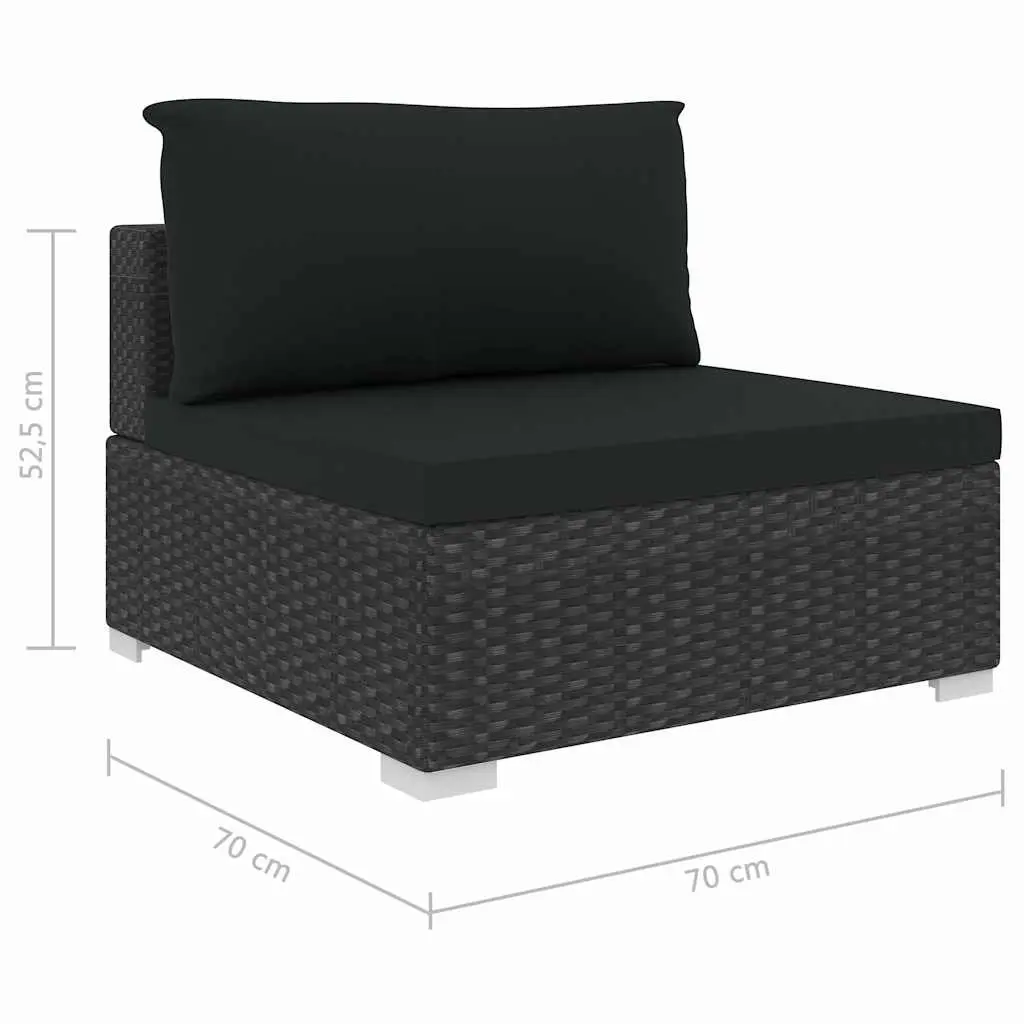 5 Piece Outdoor Garden Lounge Set Weather-resistant PE Rattan Black
