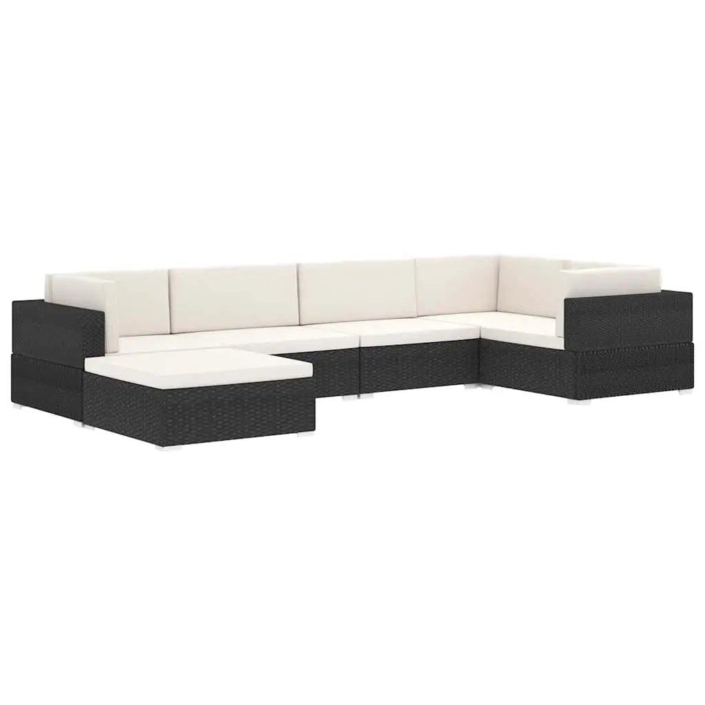 Outdoor Sectional Corner Chair with Cushions PE Rattan Garden Seating Unit Brown