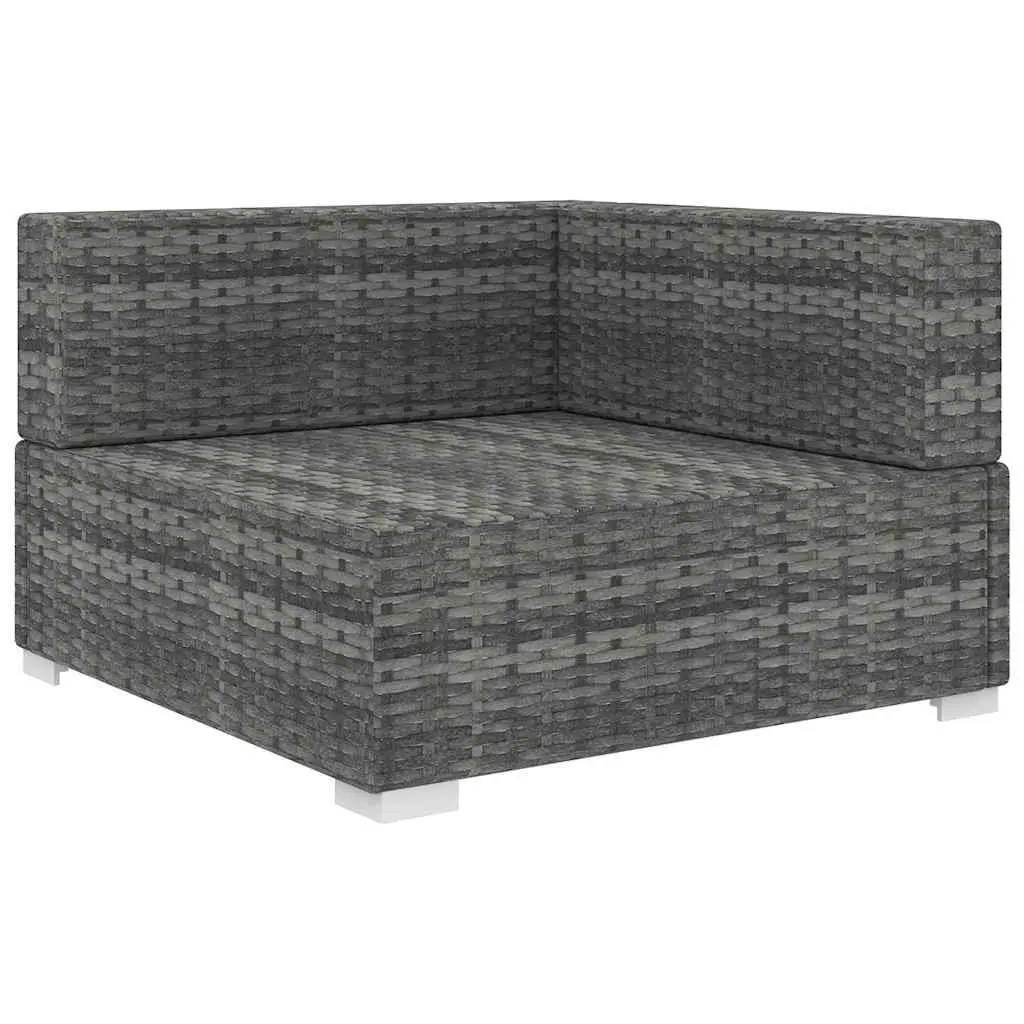 Outdoor Sectional Corner Chair Weather-Resistant PE Rattan Garden Seating Grey