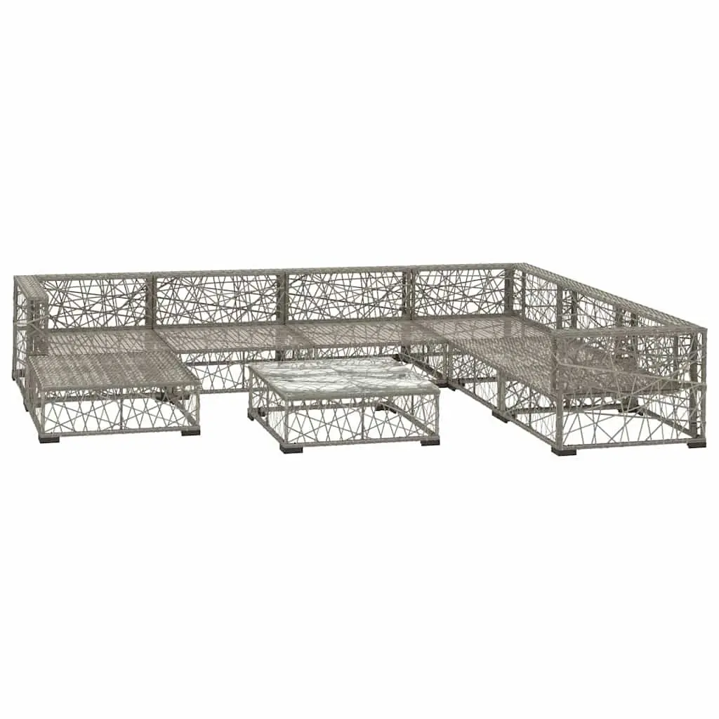 Garden Lounge Set Modular Outdoor Sofa 8 Piece Grey Patio Furniture
