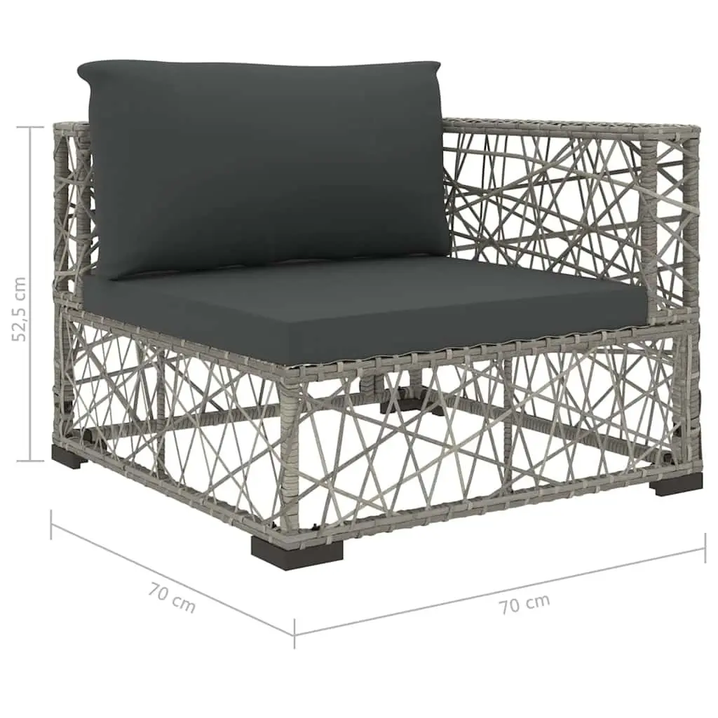 Garden Lounge Set Modular Outdoor Sofa 8 Piece Grey Patio Furniture