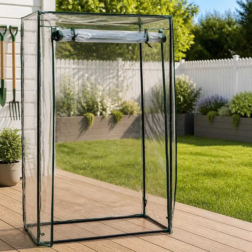 Portable Walk-In Greenhouse Transparent PVC Cover 102x52x150cm