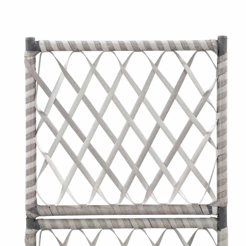 Raised Garden Bed with Trellis and Removable Pot 30x30x107cm Grey Poly Rattan