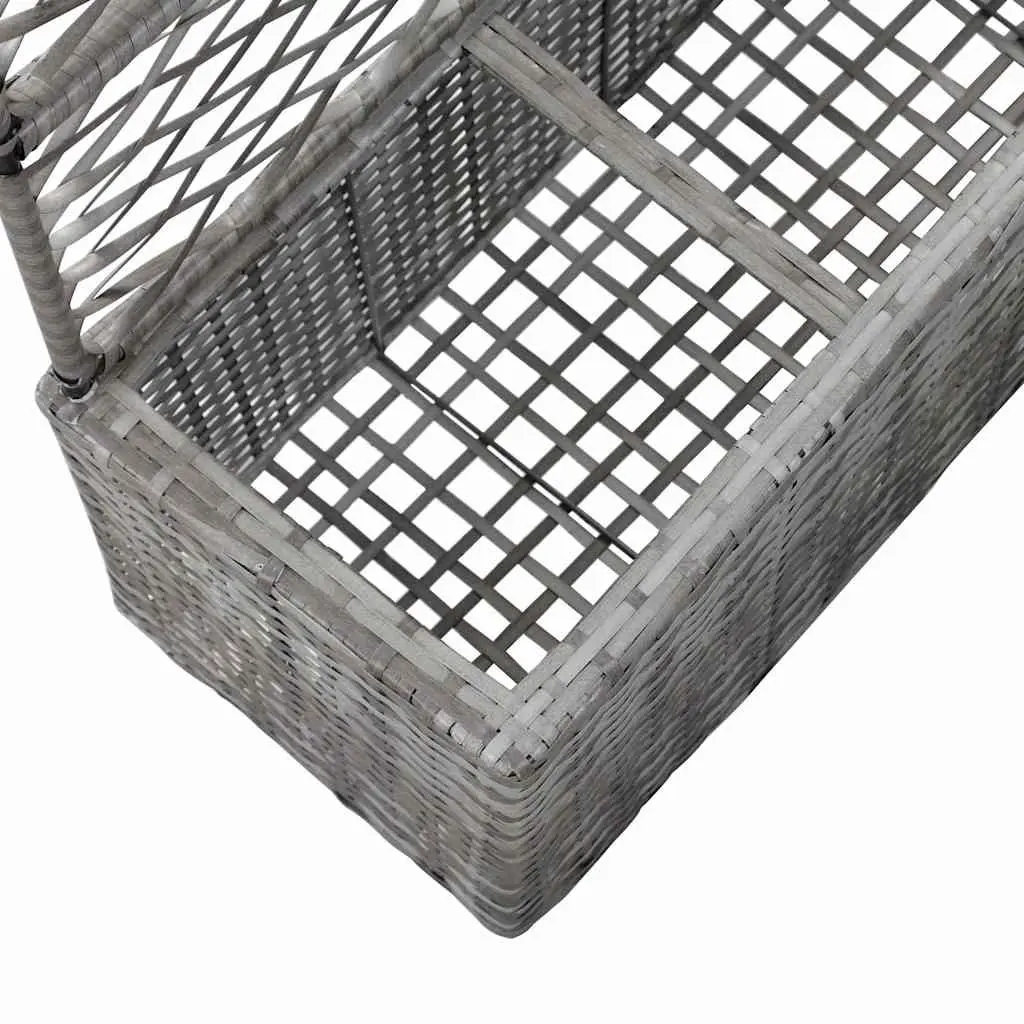 Trellis Raised Garden Bed with 3 Pots Planter Box Grey 83x30x130 cm Outdoor