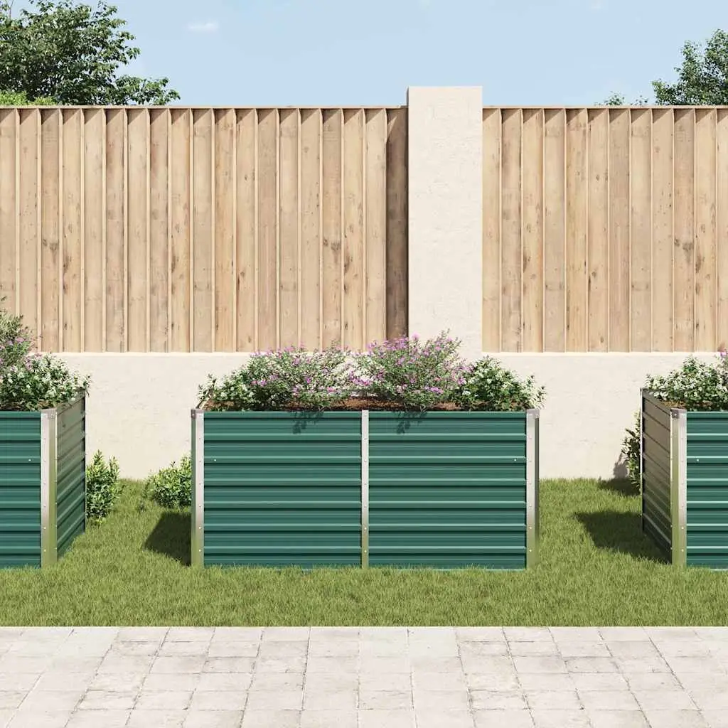 Raised Garden Bed Galvanised Steel Green 160x80x77cm Outdoor Planter Box