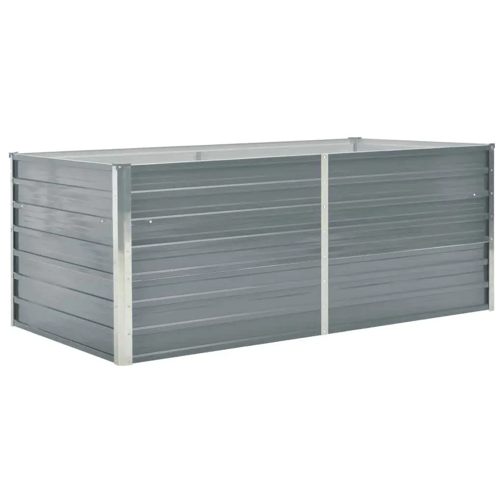 Galvanised Steel Raised Garden Bed Rectangular Grey 160x80x45 cm