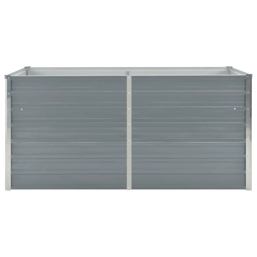 Galvanised Steel Raised Garden Bed Rectangular Grey 160x80x45 cm