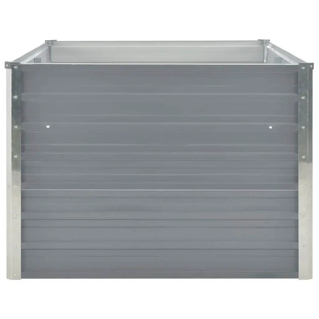 Galvanised Steel Raised Garden Bed Rectangular Grey 160x80x45 cm
