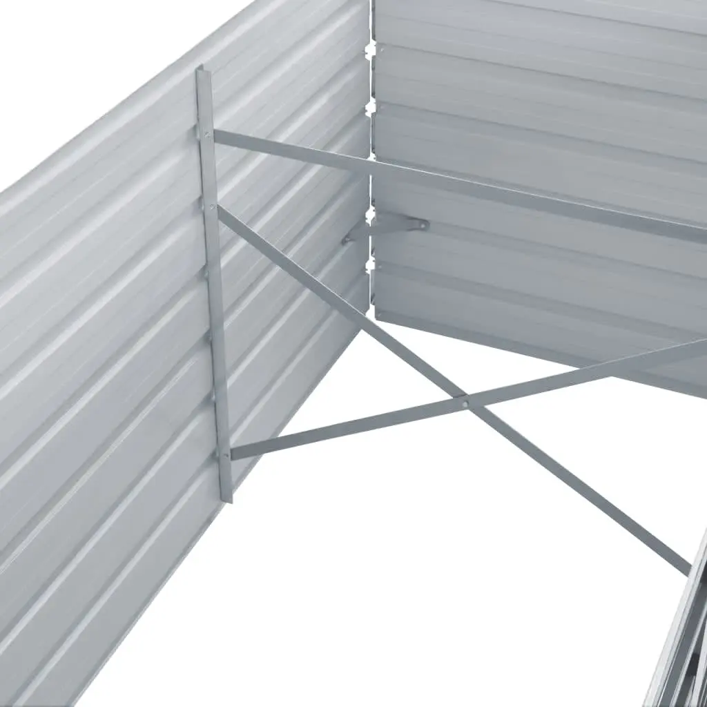 Galvanised Steel Raised Garden Bed Rectangular Grey 160x80x45 cm