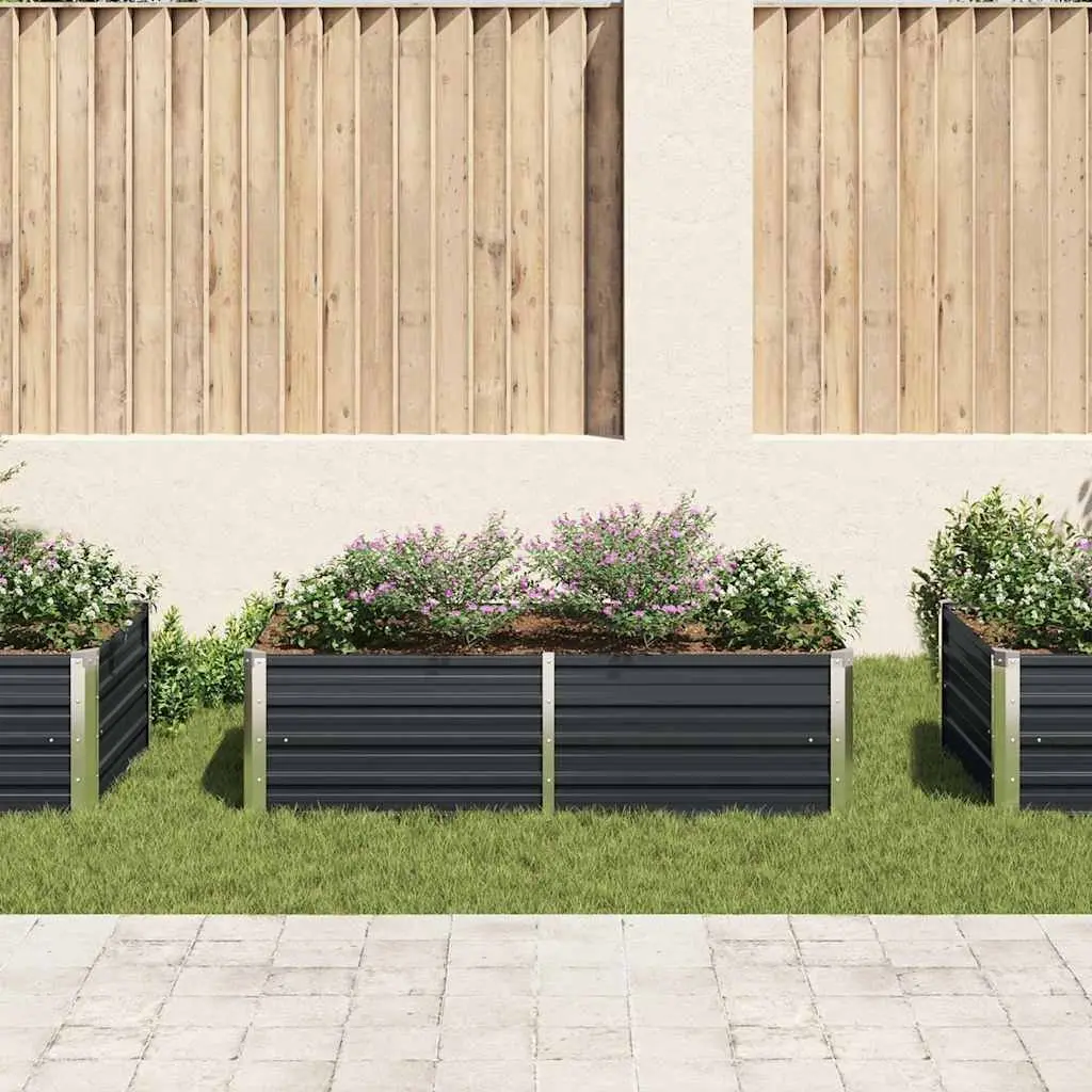 Raised Garden Bed Rectangular Anthracite 160x80x45 cm Steel Construction