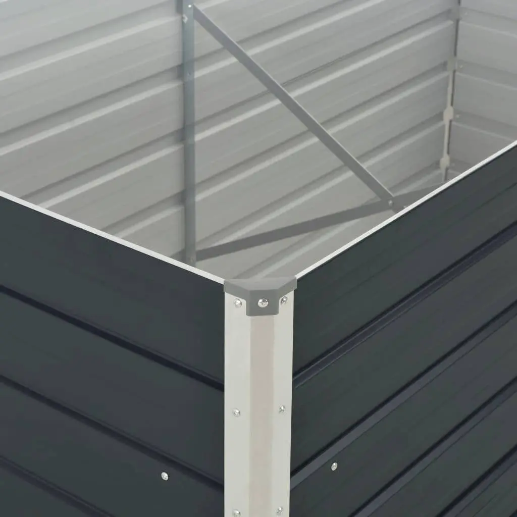 Raised Garden Bed Rectangular Anthracite 160x80x45 cm Steel Construction