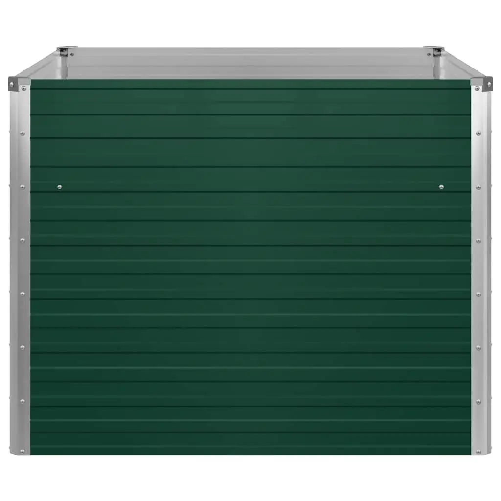 Galvanised Steel Raised Garden Bed Green Open Bottom 100x100x77 cm