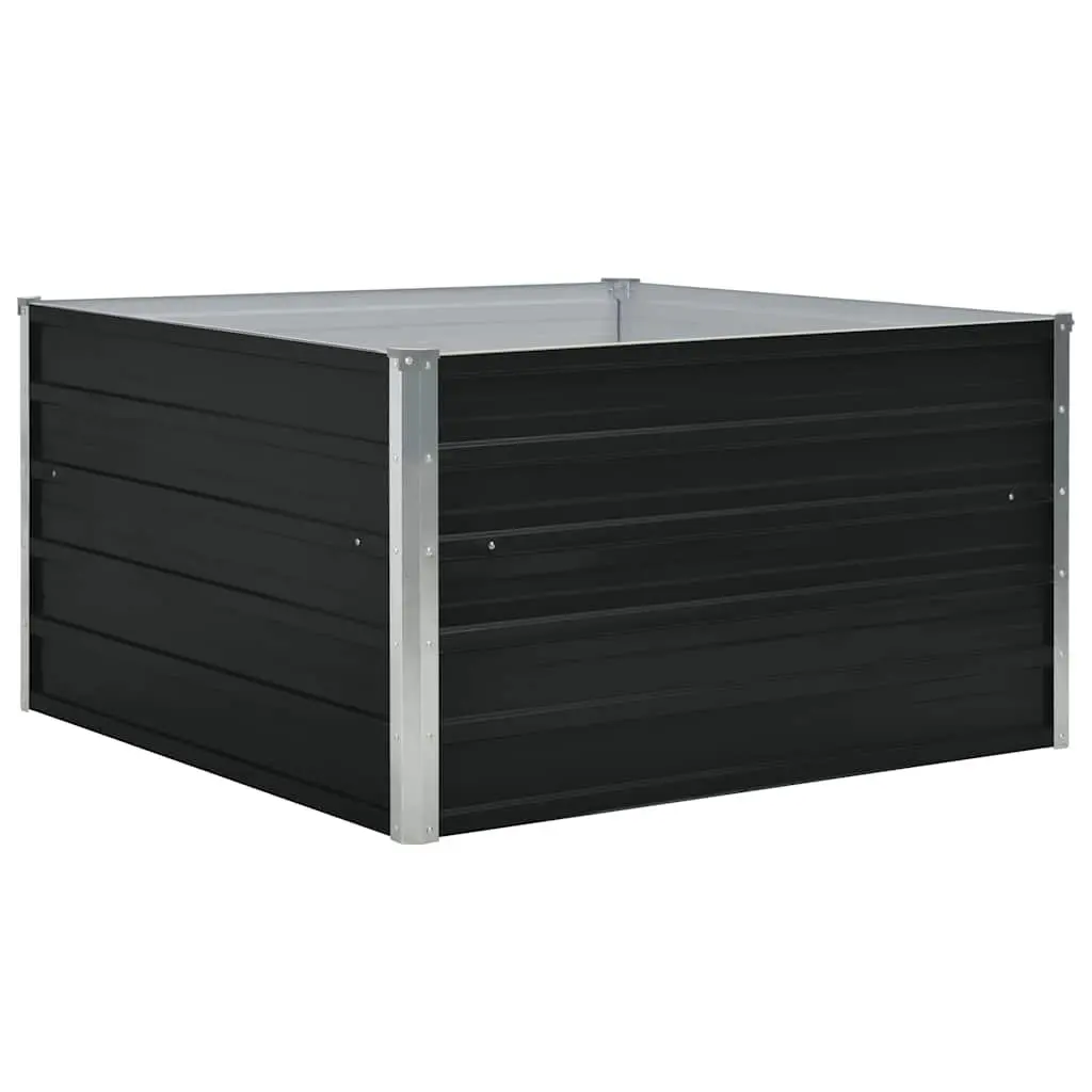 Raised Garden Bed Galvanised Steel Square Planter Box 100x100x45 cm