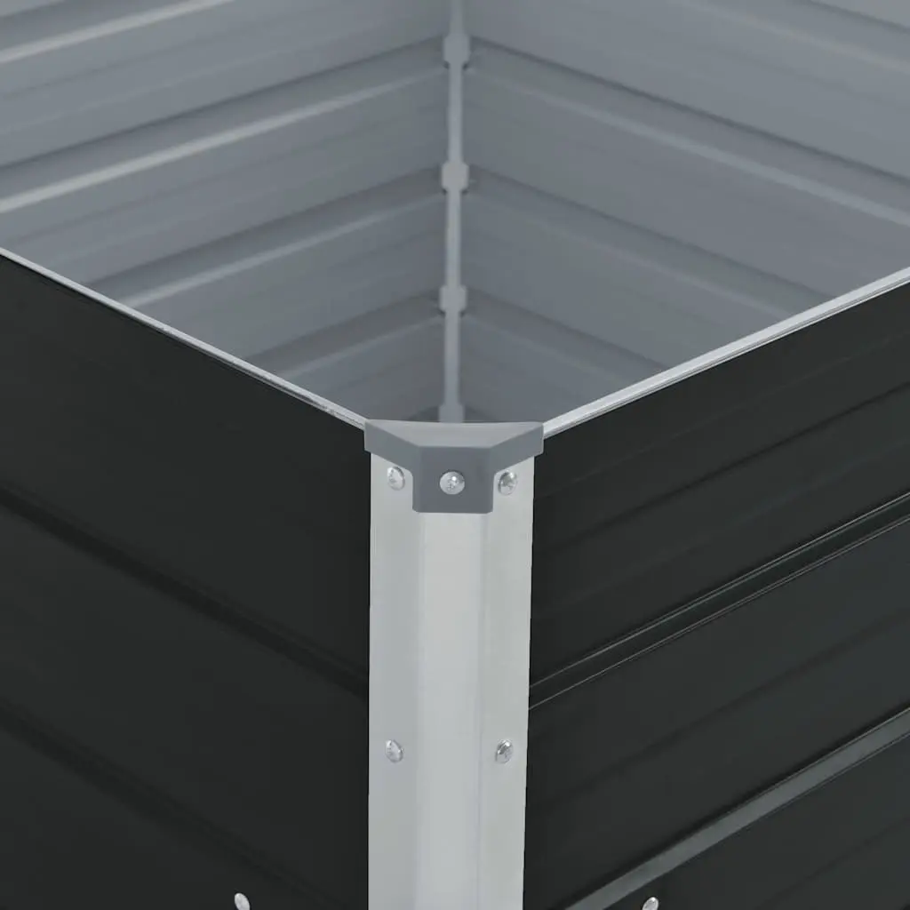Raised Garden Bed Galvanised Steel Square Planter Box 100x100x45 cm