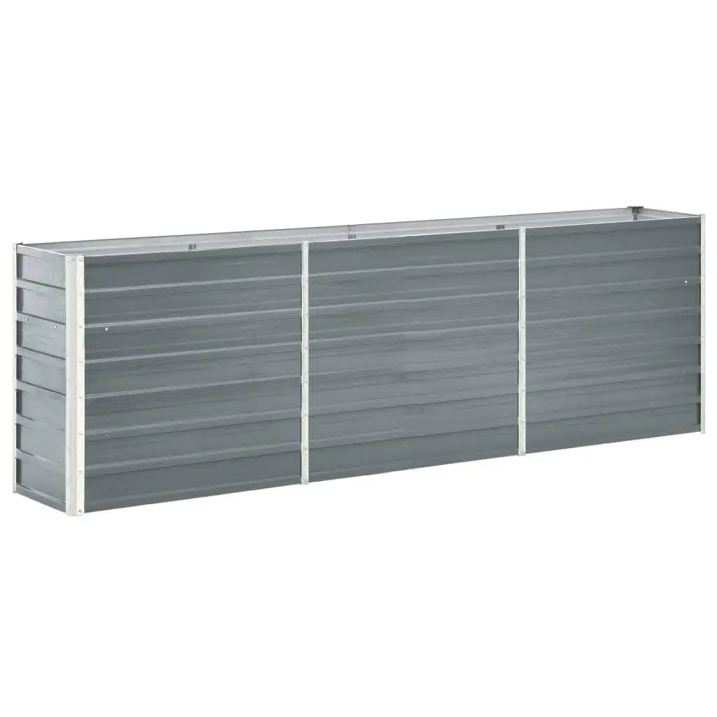 Garden Raised Bed Galvanised Steel 240x40x77cm Grey