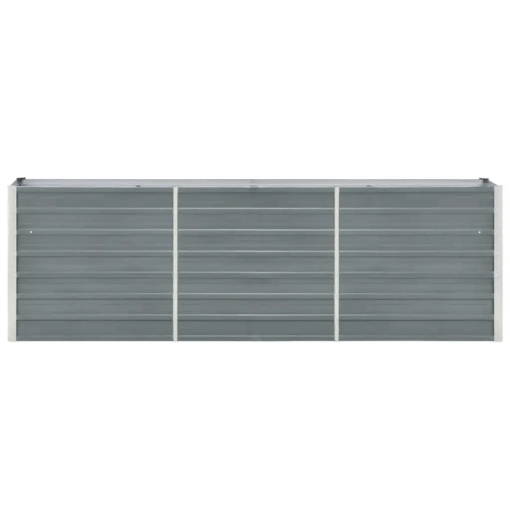 Garden Raised Bed Galvanised Steel 240x40x77cm Grey