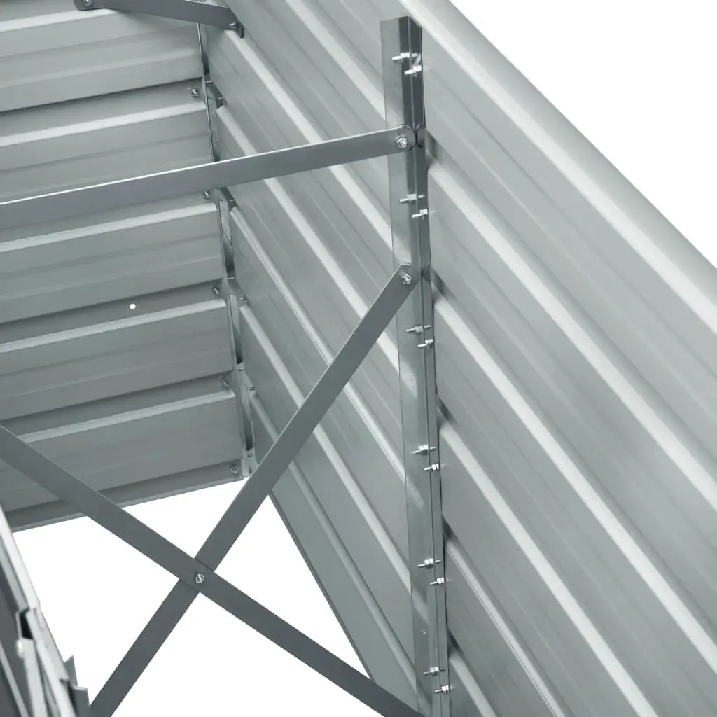 Garden Raised Bed Galvanised Steel 240x40x77cm Grey