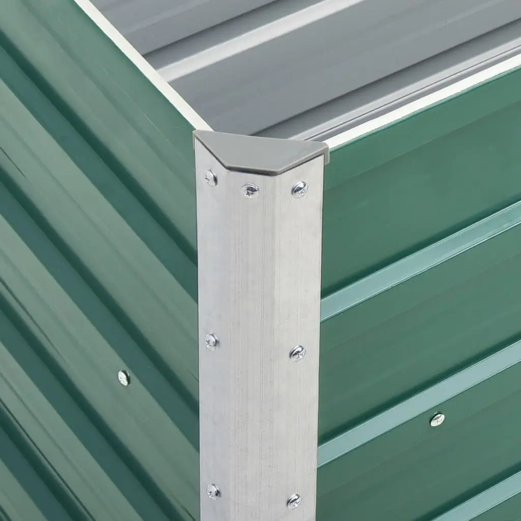 Garden Raised Bed Planter Box Weather Resistant Galvanised Steel 240 x 40 x 77 cm Green