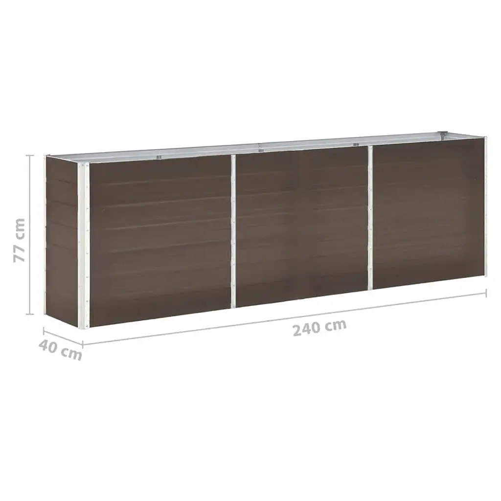 Raised Garden Bed Planter Box Metal Heavy-Duty Galvanised Steel 240 x 40 x 77 cm