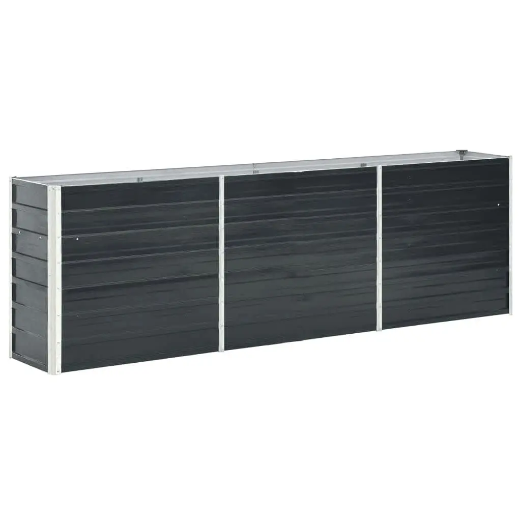 Raised Garden Bed Galvanised Steel Anthracite 240 x 40 x 77 cm