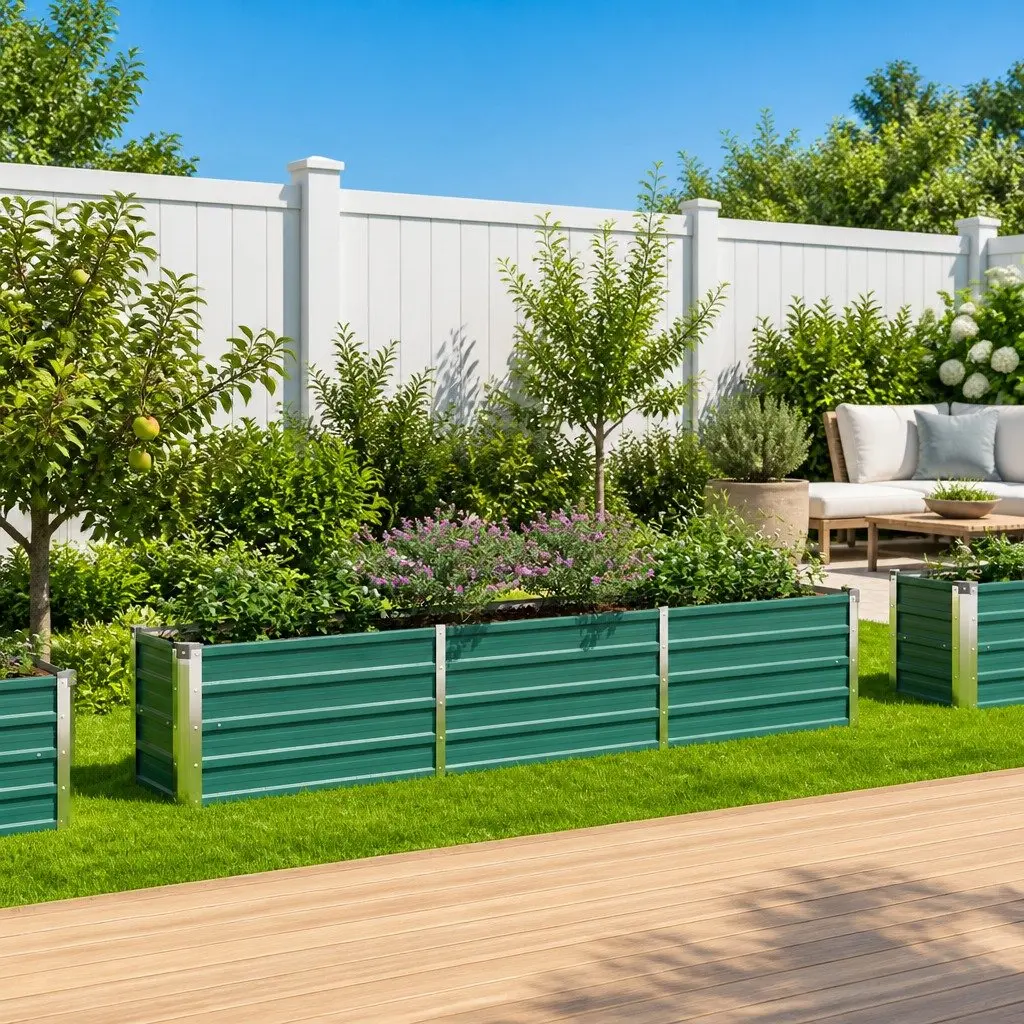 Raised Garden Bed Planter Box Weather Resistant Green 240 x 40 x 45 cm