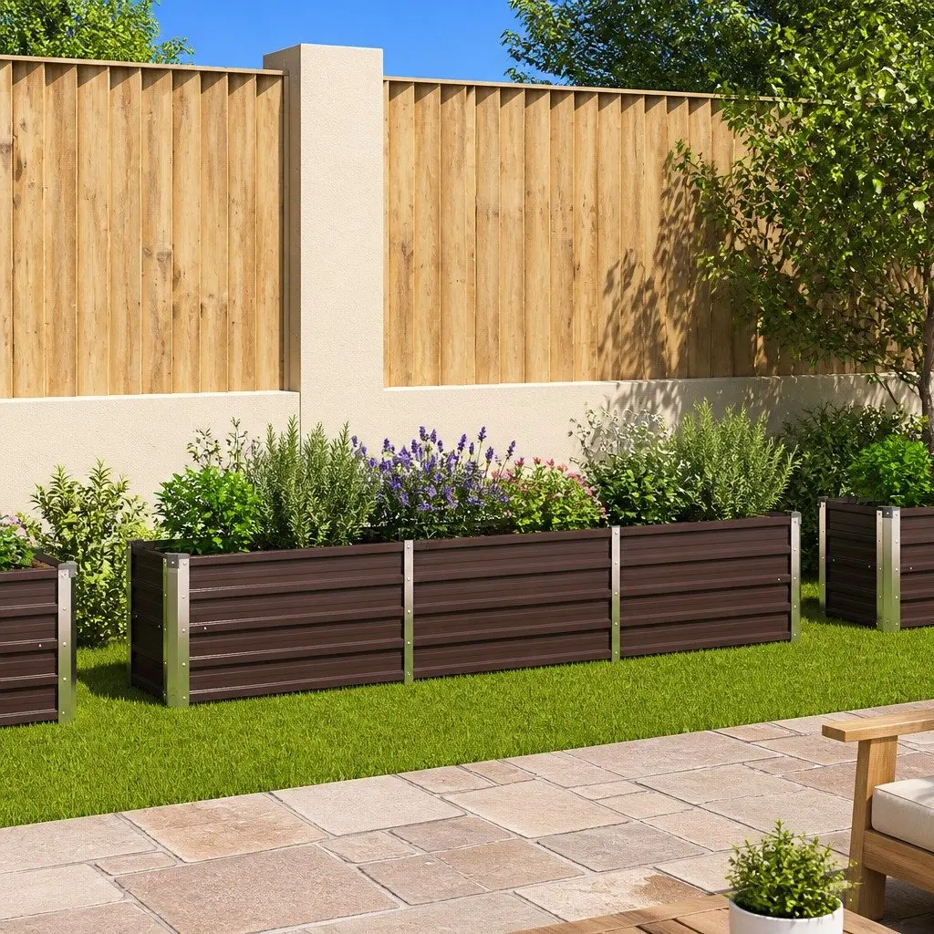 Garden Raised Bed Planter Box Outdoor Flowers Vegetables Herbs Growing Container