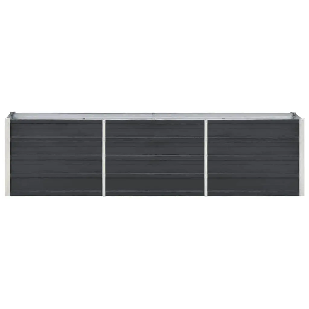 Galvanised Steel Raised Planter Box Anthracite 240x40x45cm Outdoor Garden Bed