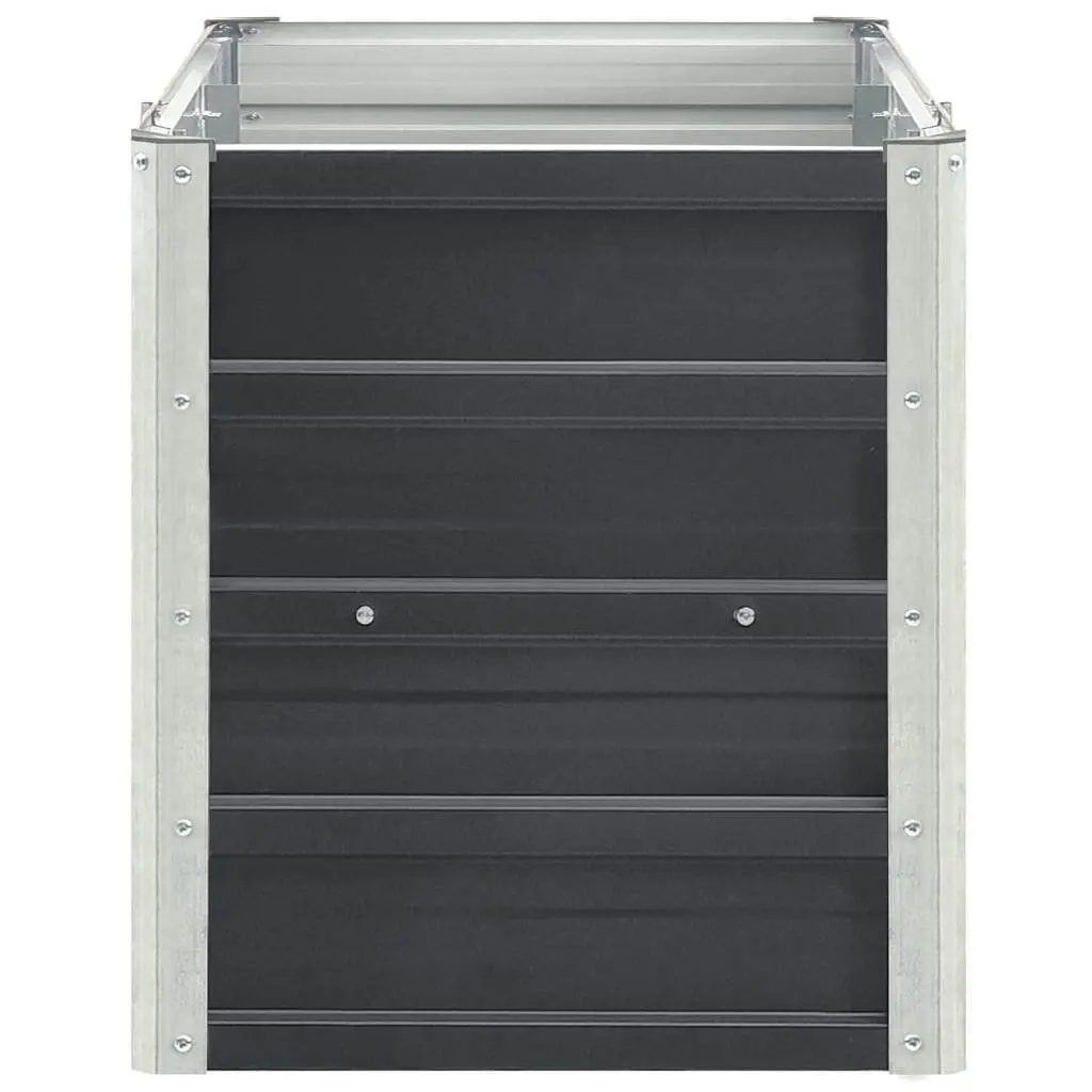 Galvanised Steel Raised Planter Box Anthracite 240x40x45cm Outdoor Garden Bed
